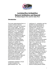 Lactobacillus Acidophilus - Chicago Chiropractic & Sports Injury