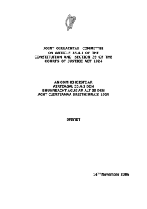 Report of Joint Committee on Article 35.4.1 of the Constitution and