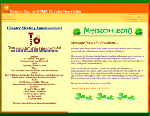 NCMA-OC Chapter Newsletters - Mar. 2010