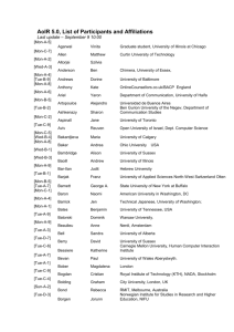 List of participants and affiliations, crosslinked