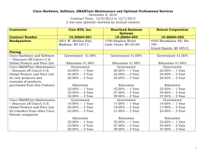 Cisco Hardware, Software, SMARTnet Maintenance