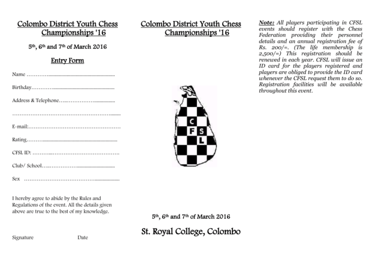 Prospectus DOC Sri Lanka Chess News