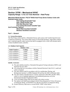 HVAC Guide Specifications - Mitsubishi Electric Cooling & Heating