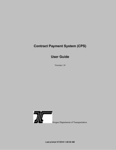 Contract Payment System (CPS) User Guide