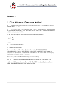 Enclosure 4: Price Adjustment Terms