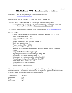 ME/MSE/AE 7774 – Fundamentals of Fatigue