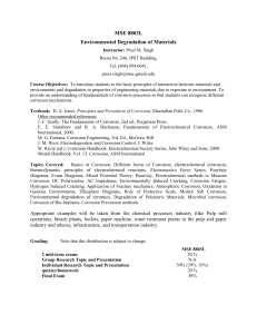 MSE 4010: Environmental degradation