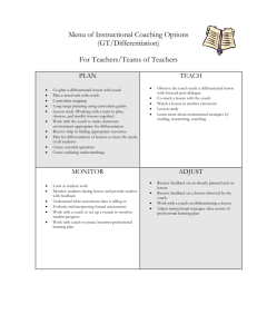 Menu of Instructional Coaching Options (GT/Differentiation)