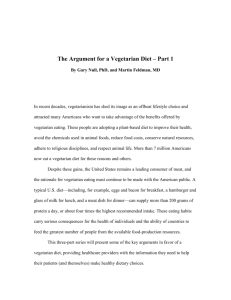The Argument For A Vegetarian Diet – part 1
