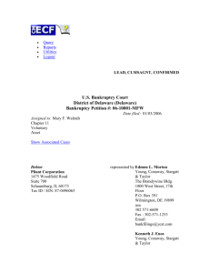 docket - UCLA-LoPucki Bankruptcy Research Database