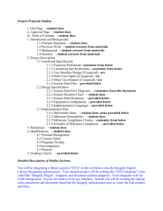 directions for selected sections in the masters project proposal