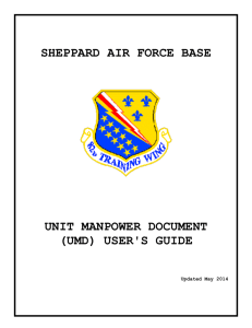 UMD Handbook - Sheppard AFB Force Support Squadron