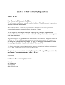 Coalition of Black Community Organizations January 16, 2015 Dear