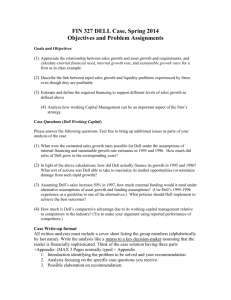 BUS 627 Class Objectives and Problem Assignments