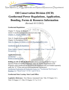 Oil Conservation Division (OCD) Geothermal Power Regulations