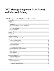 OFX Message Support in MSN Money and Microsoft