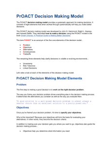PrOACT Decision Making Model Elements