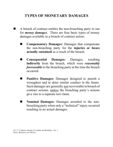 TYPES OF MONETARY DAMAGES