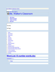 Ms. Walker's Classroom - Word List 15 number words