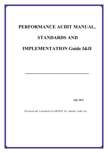 PERFORMANCE AUDIT MANUAL, STANDARDS AND