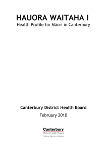 A health profile for Maori in Canterbury
