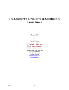 The Landlord's Perspective on Selected Key Lease Issues