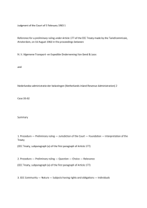 Judgment of the Court of 5 February 1963 1 Reference for a