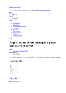 Request future events relating to a patent application or caveat