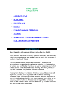 Update - Disability Advocacy Resource Unit (DARU)