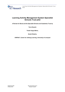 Learning Activity Management System Specialist Schools Trust pilot