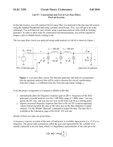 ELEC 225L Circuit Theory I Laboratory Fall 2010