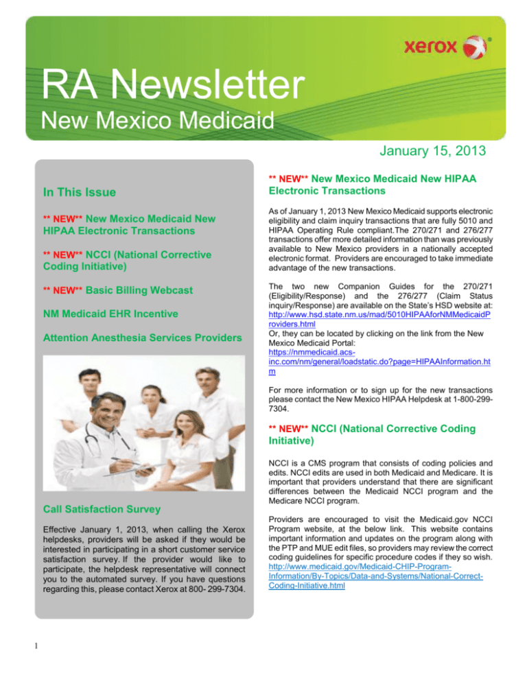 Newsletter New Mexico Medicaid Portal