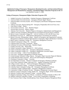 Listing of US Homeland Security/Defense and Terrorism Higher