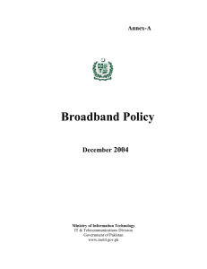 pakistan's broadband policy document