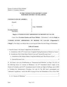 V. Jurisdictional Issues to Enter an Article III Court.