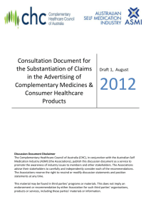 Pre-approval of Advertisements - Complementary Medicines Australia