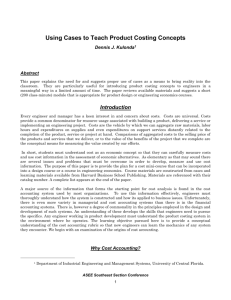 Using Cases to Teach Product Costing Concepts - ASEE