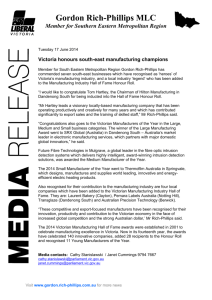 Media release - Victoria honours south
