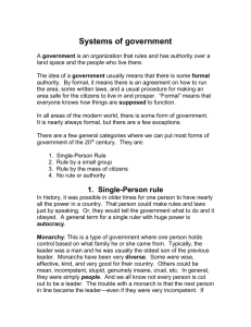 Systems of government - cacgrade8laandhistory