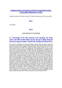 Analytical Section Summaries of the Blue Annals [Draft version, not