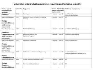 Entrance Requirements of University Grants Committee