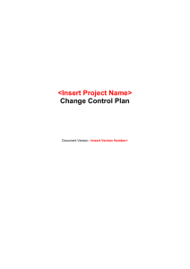 Change Control Plan