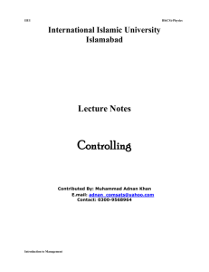 Lecture Notes-Controlling