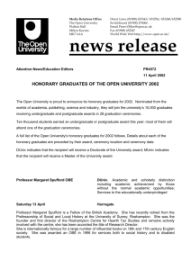 Full news release - The Open University