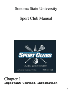 Sport Club Manual - Sonoma State University