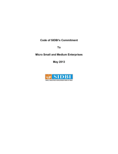 Code of SIDBI's Commitment to MSMEs