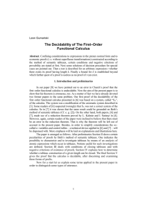 The Decidability of the First-Order Functional