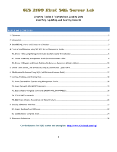 Sally's tutorial on Sql Mgt Studio