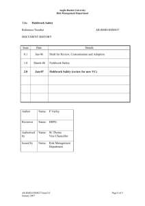 Fieldwork Safety - Risk Management