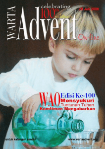 2.. 1 Warta Advent On-line (WAO) 28 Juli 2006 1 . 2WAO Edisi Ke